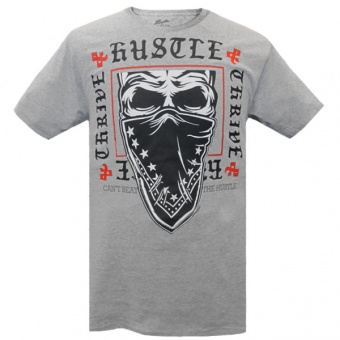 Grey t-shirt Hustle & Thrive for men